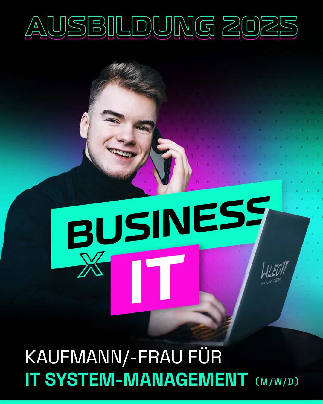 Instagram-Post zur Ausbildung „Business x IT“ für Kaufleute im IT-System-Management
