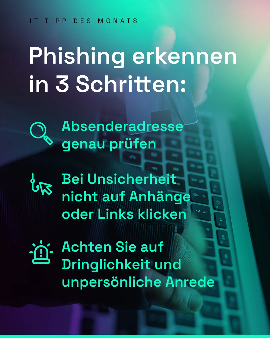 Instagram-Post „Phishing erkennen in 3 Schritten“