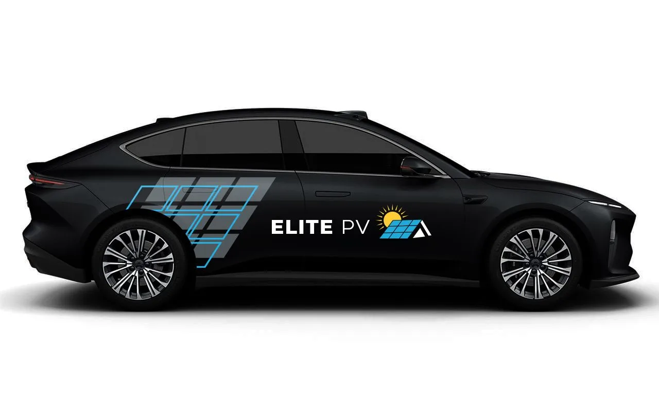 Neues Folierungskonzept für ein Fahrzeug von Elite PV als Fotomontage