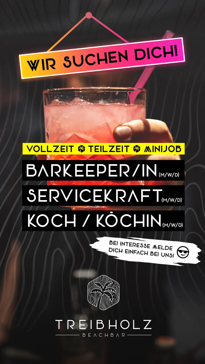 Instagram-Story „Wir suchen dich“ mit offenen Stellen für Bar, Service und Küche